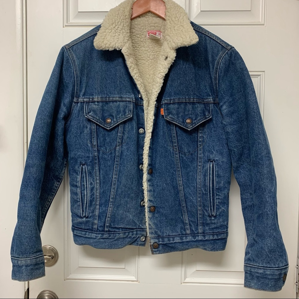 Levi's Vintage Orange Tag Men's Denim Jacket With Sherpa Lining